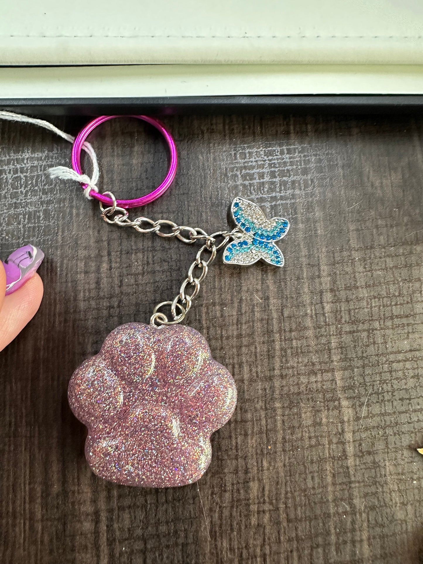 Cat Paw Keychain with Stickers