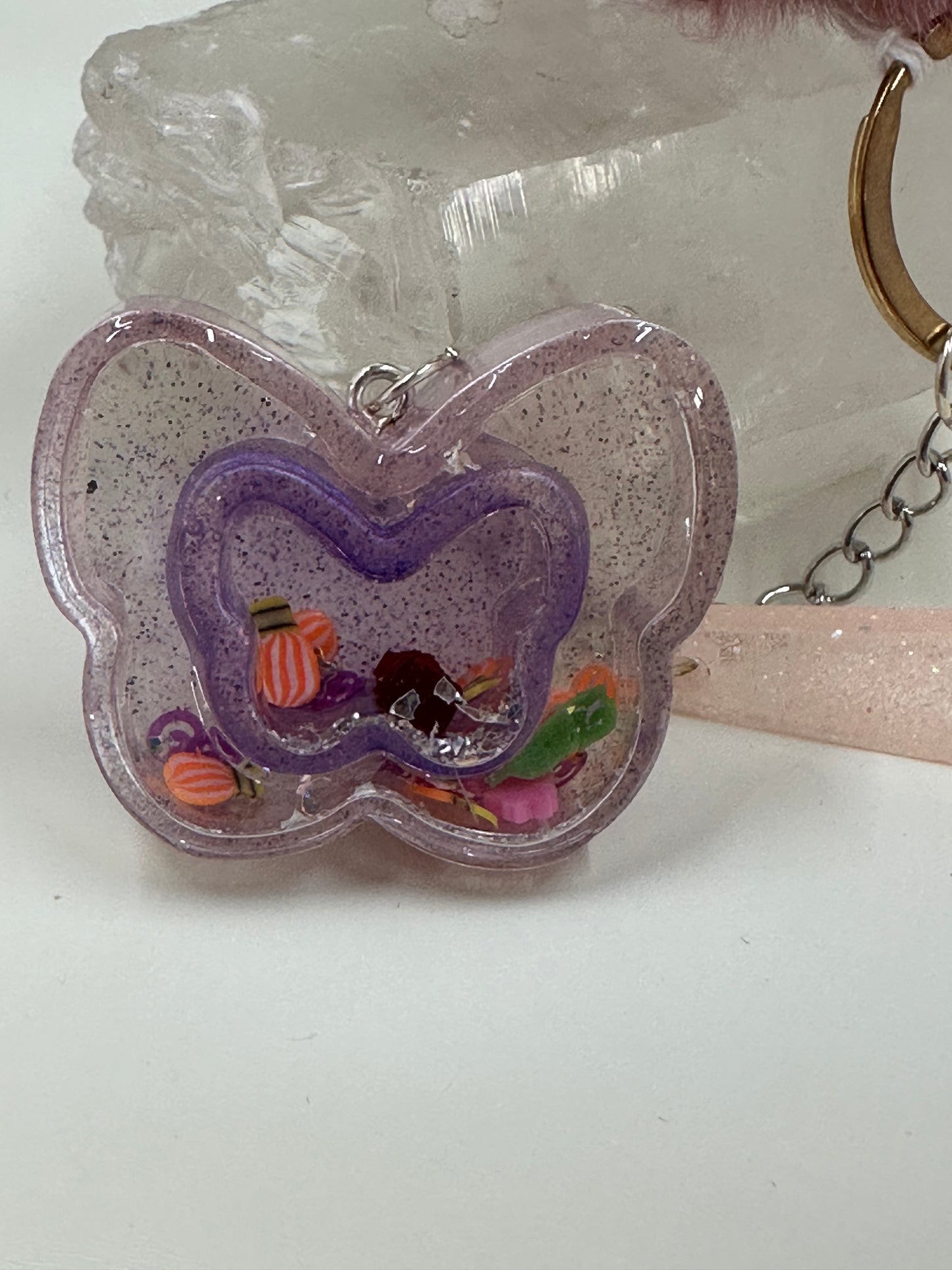 Butterfly Shaker Keychain