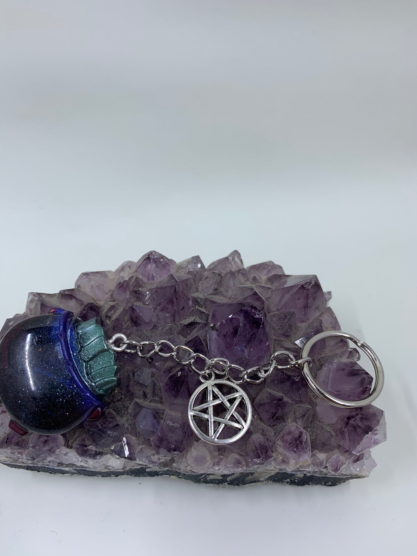 Resin Ghost and cauldron keychains