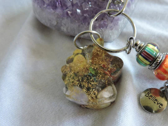 Unicorn Head Orgone Key Chain