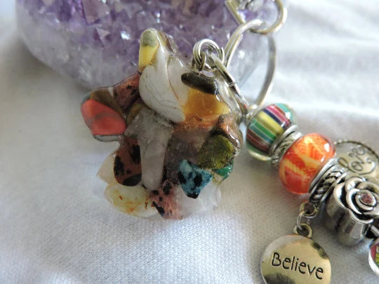 Unicorn Head Orgone Key Chain