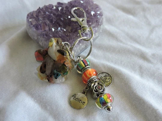 Unicorn Head Orgone Key Chain