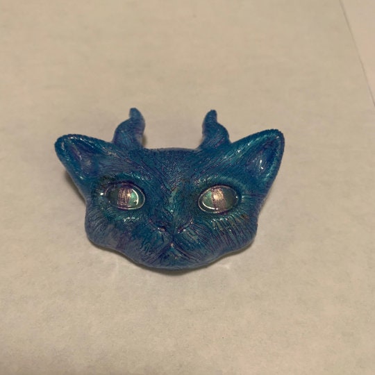 Resin Kitty Head Keychain