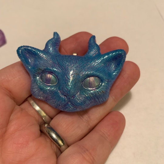 Resin Kitty Head Keychain