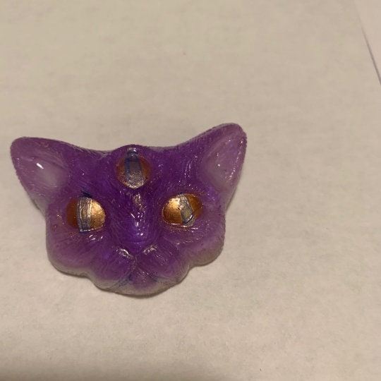 Resin Kitty Head Keychain