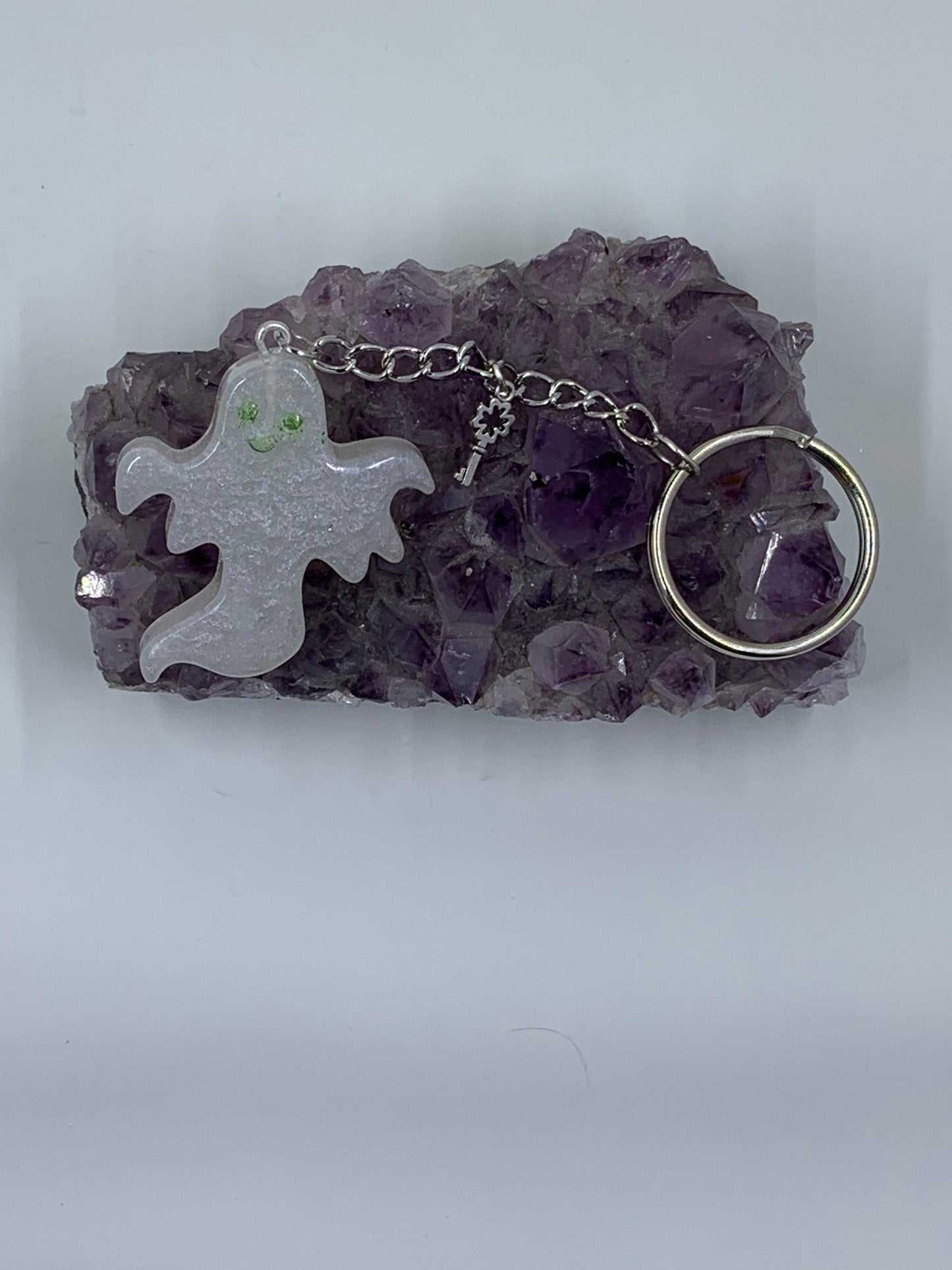 Resin Ghost and cauldron keychains