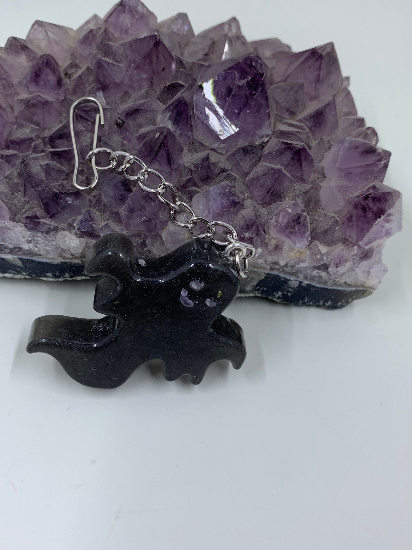 Resin Ghost and cauldron keychains