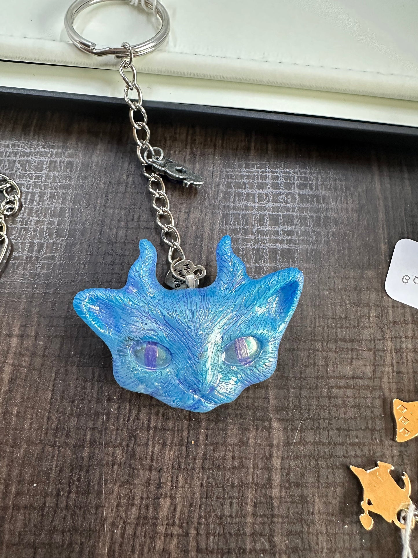 Resin Kitty Head Keychain